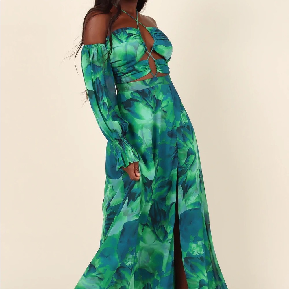 NWT Runaway Karma Green Floral Maxi (Sold out elsewhere) - Picture 5 of 5